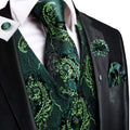 High Quality Silk Mens Vests Pink Gray Floral Waistcoat Tie Hanky Cufflinks Brooch Set for Men Suit Wedding Office Gift