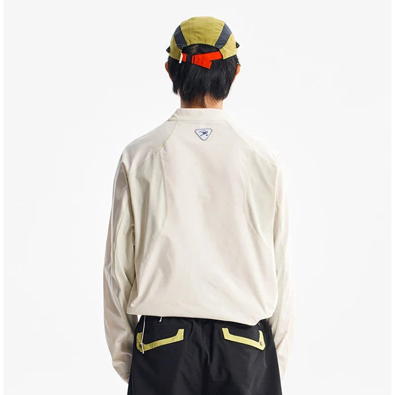 Man Quick-Dry Long Sleeve Shirt - Breathable, Anti-Odor, UPF Sun Protection with Raglan Sleeve Unisex Outdoor Jacket