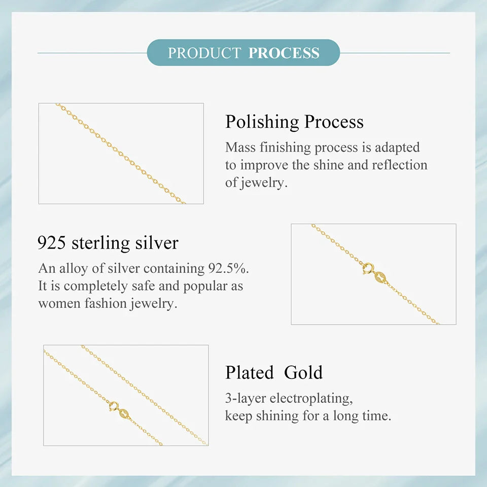 925 Sterling Silver O-Chain Necklace with Lobster Clasp Adjustable Basic Chain for Women Pendant Beads DIY