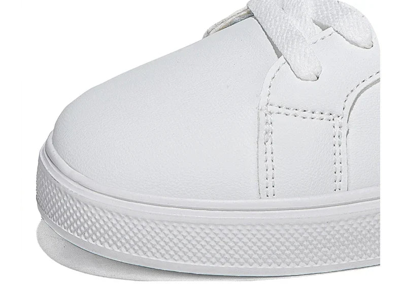 Business Casual Men's Shoes Soft Women Shoes Comfortable Casual PU Leather Shoes for Men Autumn Solid White Men Sneakers