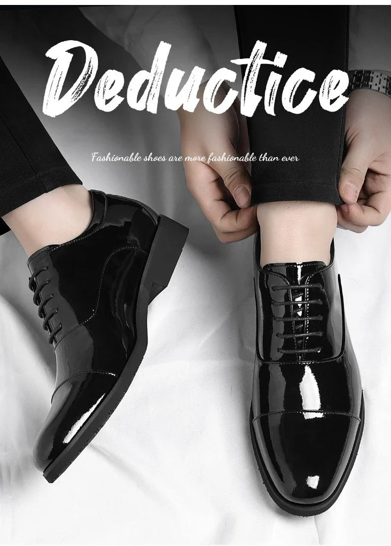 Korean Black White Leather Shoes for Men Big Size Business Casual Shoes Male Spring Autumn Lace Designer Fashion Shoe Man
