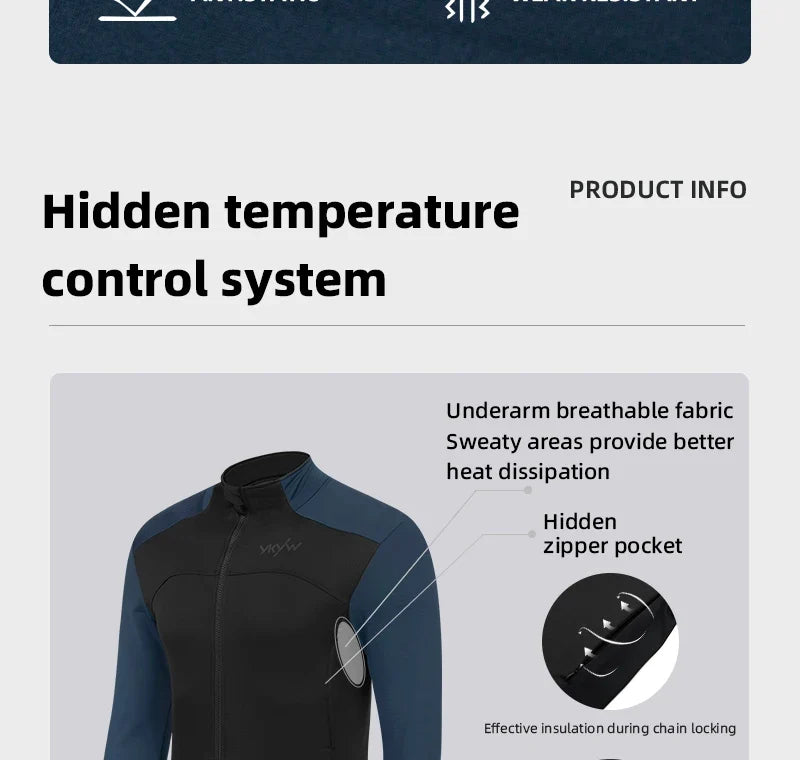 Men's Cycling Jacket Waterproof Windproof Road Bike Tops Winter 0°C Thermal Fleece Bicycle Jersey  Cycling Clothing