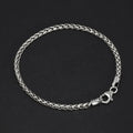 925 Sterling Silver 3mm Braided Wheat Chain Bracelet 17-21cm Simple Retro Minimalism Jewelry For Men and Women