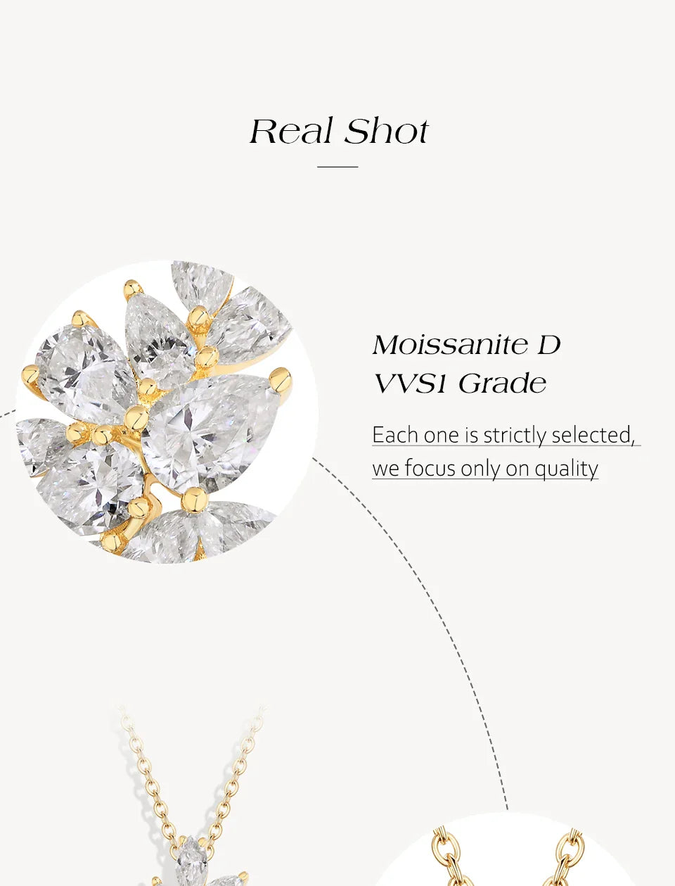 Moissanite Necklace For Women Full D VVS1 Lab Diamond luxury Pendant S925 Sterling Silver Engagement Party Jewelry Gift