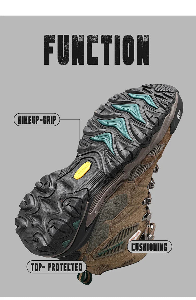 Winter Boot Men Outdoor Hiking Boots Suede High Top Leather Outdoor Trekking Sneakers Mens Mountain Tactical Boots