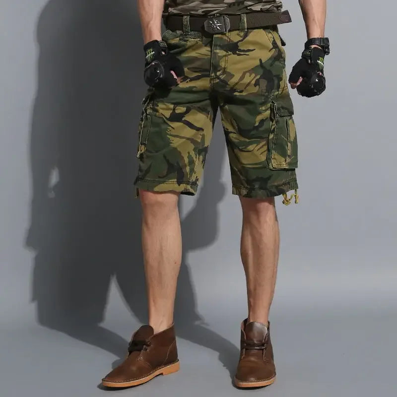 Camouflage Shorts Male Military Clothing Style Army High Quality Mens Cargo Shorts Cotton Multi Pockets Breeches Bermuda Cargo