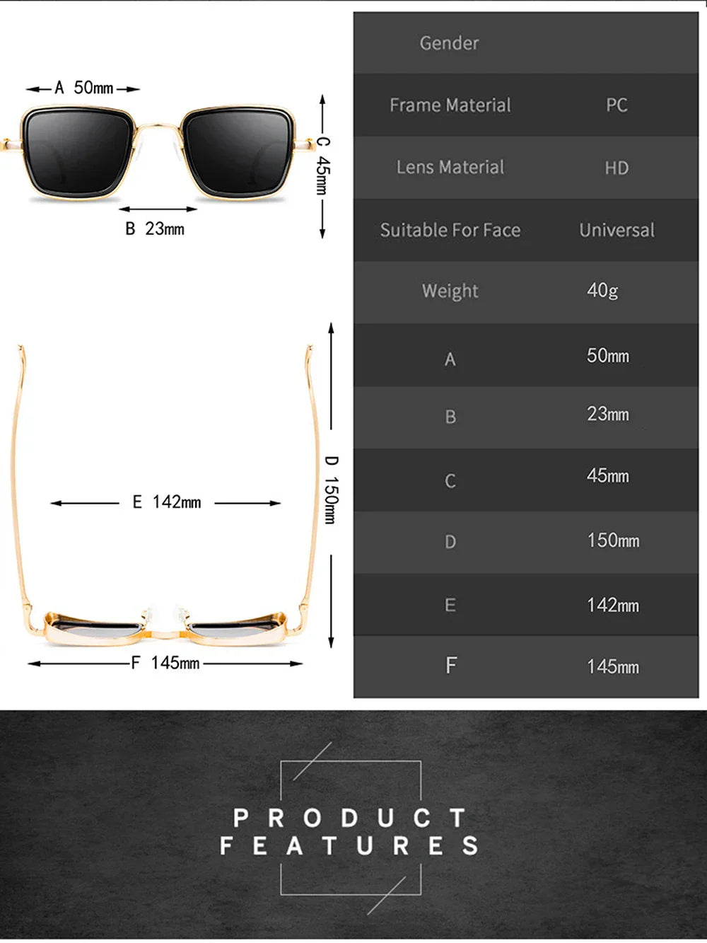 Brand Shades Men Women Sun Glasses UV400 Square Vintage Metal Steampunk Sunglasses