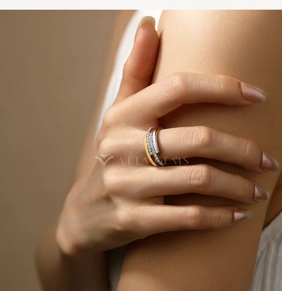 2026 Hot Two Tone Gold Spinner Moissanite Ring for Women Men 925 Sterling Silver Jewelry Perfect Birthday Gifts for Her