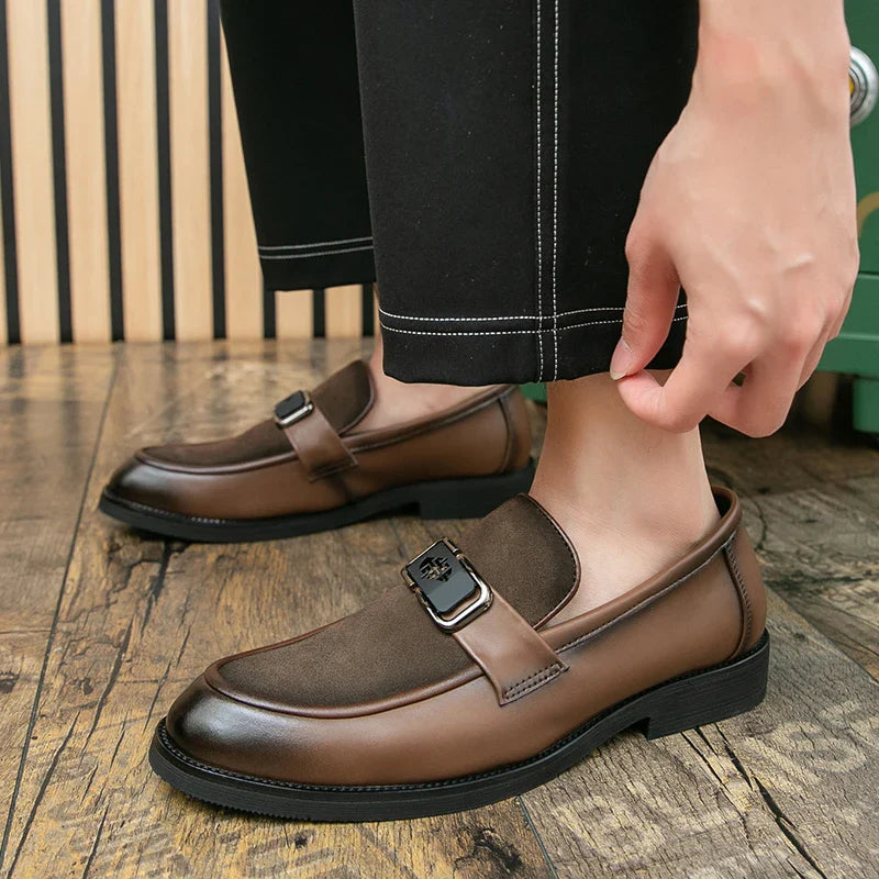 Brand High-quality Brown Loafers for Men Soft Comfortable Men's anti suede Formal Shoes Thick Soled Casual Leather Shoes Mo-2928