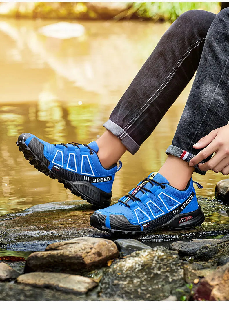 Men‘s Waterproof Hiking Shoes Outdoor Trainers Lace-up Climbing Shoes Women Trekking Sneakers Anti-slip Hunting Tactical Sneaker