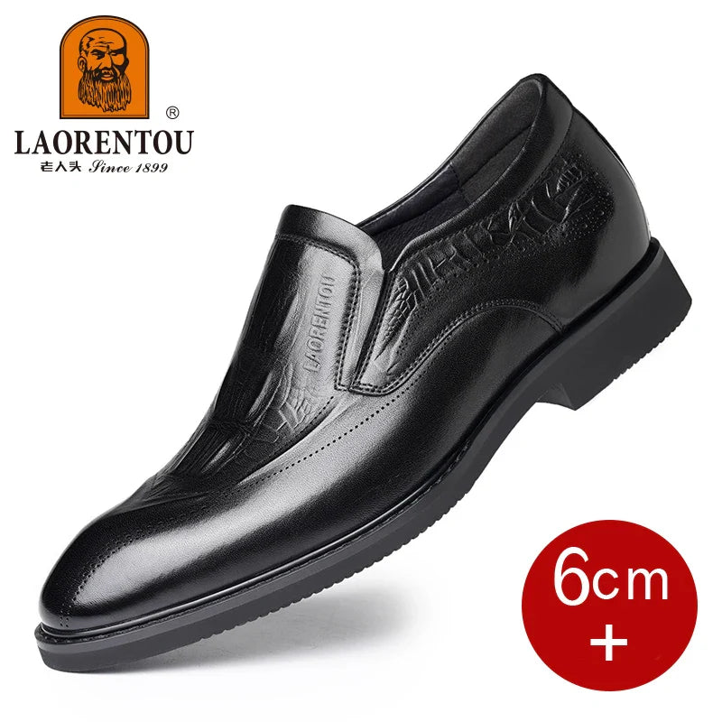 Men’s Crocodile Pattern Formal Business Shoes – Faux Leather Dress Footwear for Office & Events