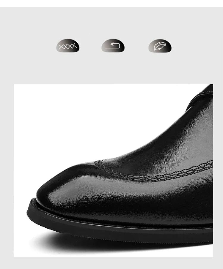Men's Leather Shoes British Style Business Formal Derby Comfortable Fashionable Casual Footwear-SJ1112