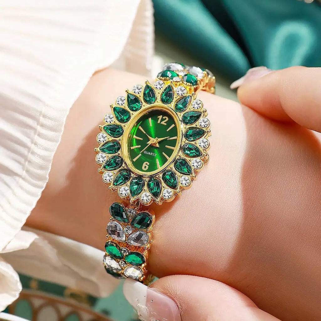 Fashion Women Watches Luxury Rhinestone Bracelet Strap Quartz Wristwatch Girls Clock Reloj Mujer