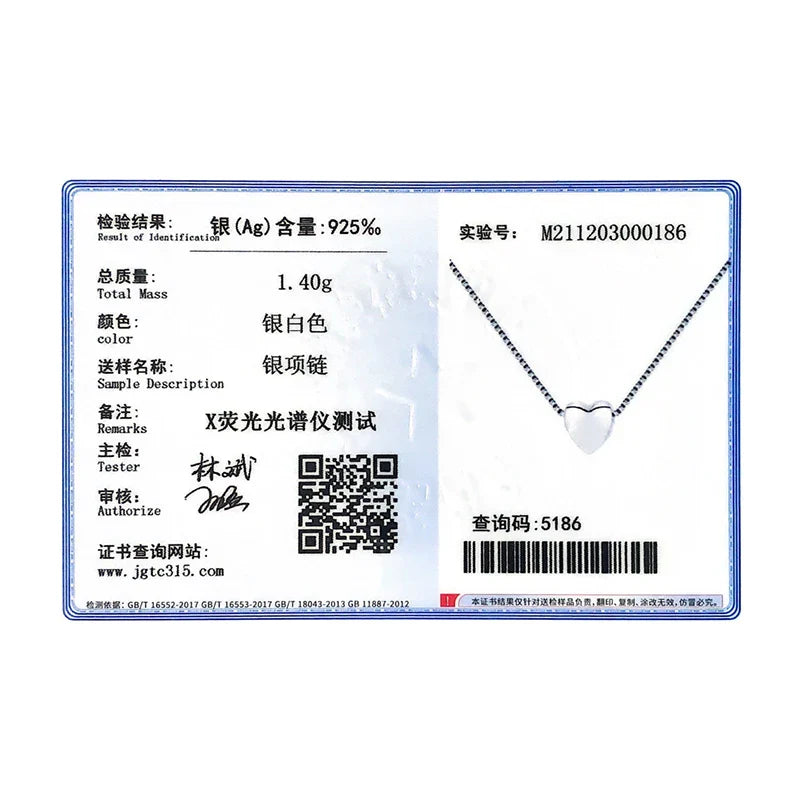 Silver Tiny Heart Exquisite Necklace Fashion 925 Sterling Silver Simple Love Pendant Necklaces For Women Fine Jewelry