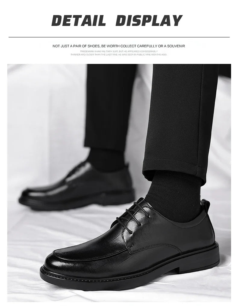 Big Size Elevator Shoes Men Leather Shoes Height Increasing Shoes For Man Increase Insole 6-8CM Invisible Heightening Lift Shoes
