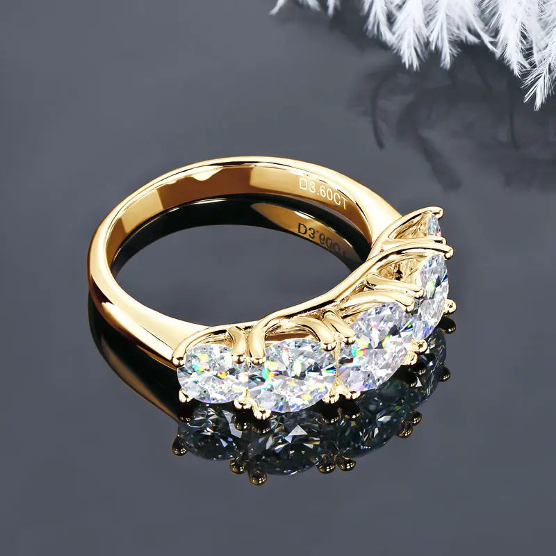 3.6ctw. D Moissanite Wedding Rings for Women 18k Gold Plated 925 Silver Promise Finger Jewelry Certified Lab Diamond Bands