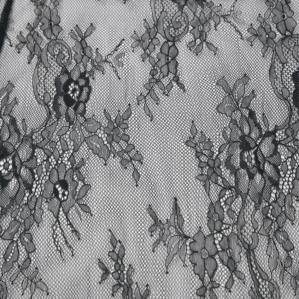 Evening Party Dress Lace Dress High Street Style Black Black Lace Dress Brand New Condition Fashion All-match Dress