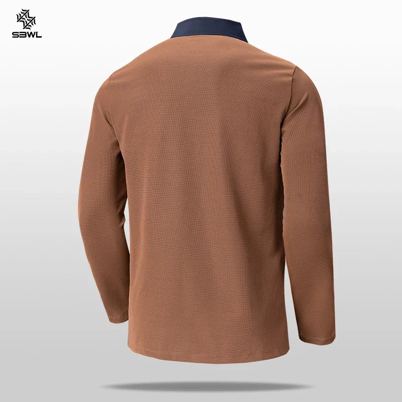 SBWL Autumn and Winter Fashion Outdoor Sports Long Sleeve Stand Collar T-Shirt Running Fitness Breathable Base Shirt Tops