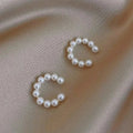 Woman's Korean Elegant Imitation Pearl Ear Cuff Clip C- shaped Earrings Non-Piercing Ear Ring Minimalist Earrings Fashion Jewelr