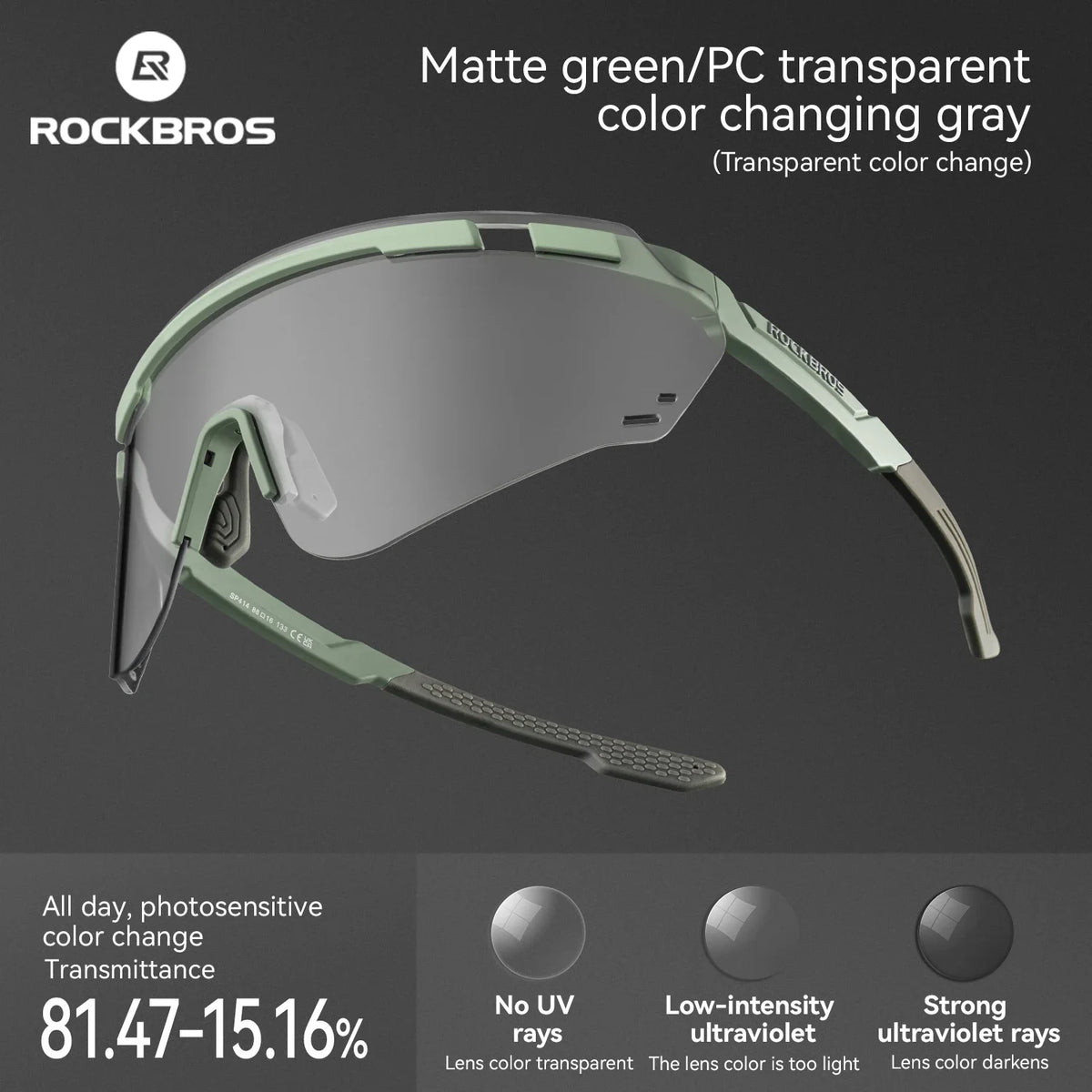 Cycling Glasses Photochromic UV400 Protection Sports Sunglasses Windproof Lightweight Carbon Fiber Outdoor Bike Glasses