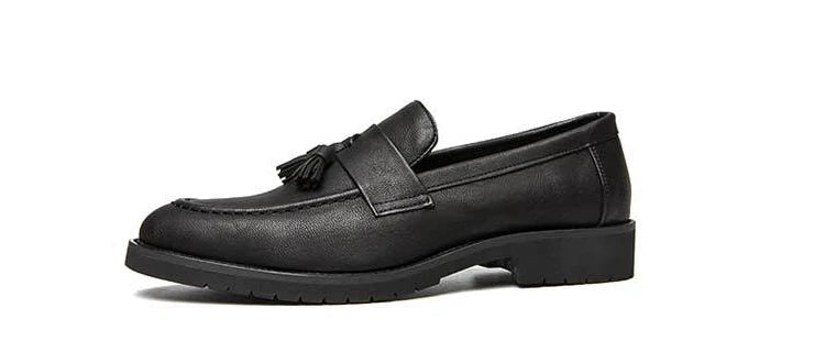 With Tassels Loafers Office Leather Shoes for Men Platform Thick Sole Pointed Toe Man Casual Shoe High Quality Fashion Elegant