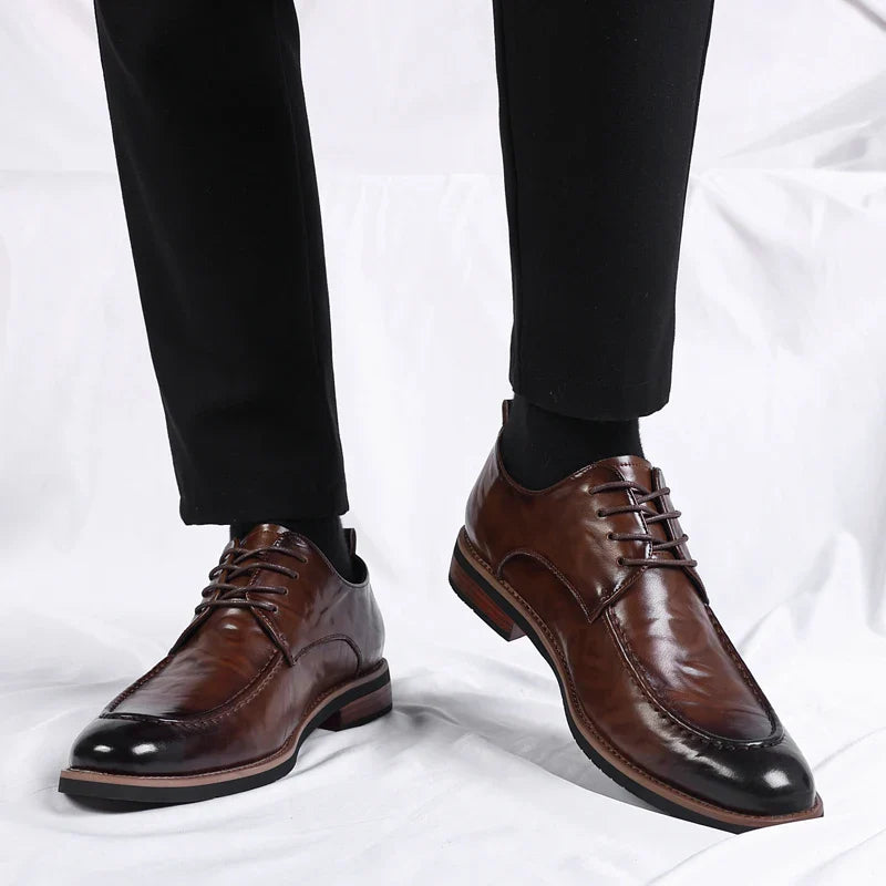 Italian Design Men's Oxford Business Shoes Formal Casual Leather Laces Lace-Up Anti-slip Flat Designer Shoes Comfy Walking Shoes