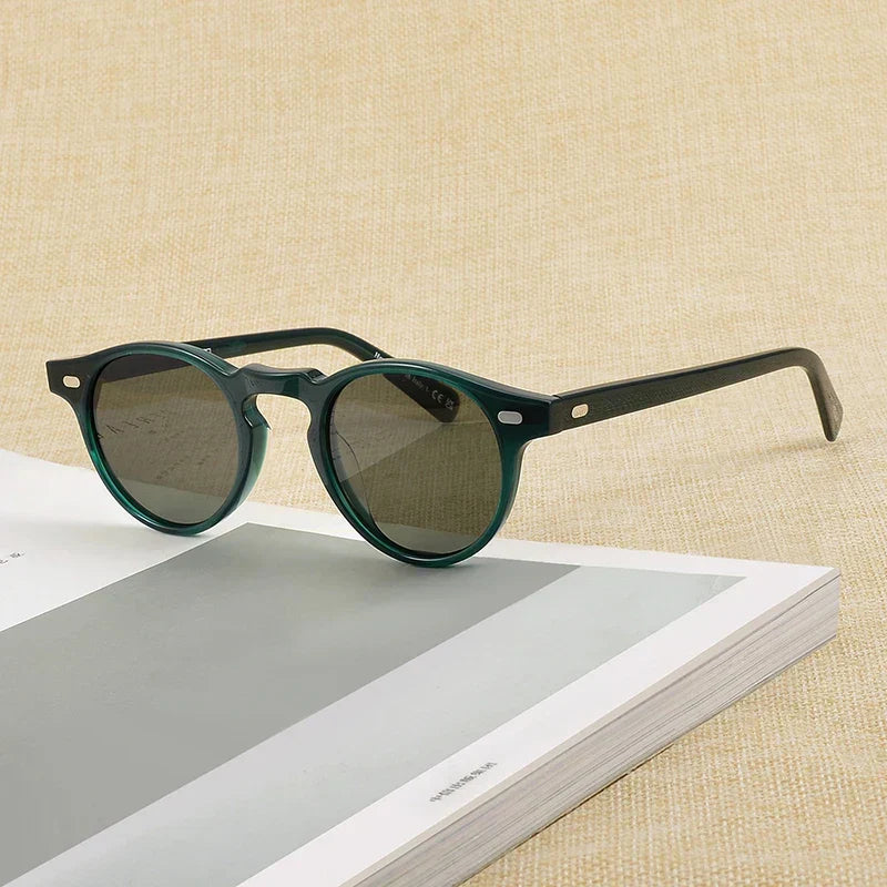 Gregory Peck Vintage Polarized Sun Glasses OV5186 Clear Frame Sunglasses Brand Designer Men Women OV 5186 Gafas Oculos with case