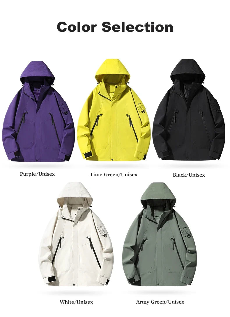 Women's Men's Waterproof Jacket Climbing Hiking Camping Trekking Windbreaker Unisex Outdoor Windproof Rain Coat Antifouling
