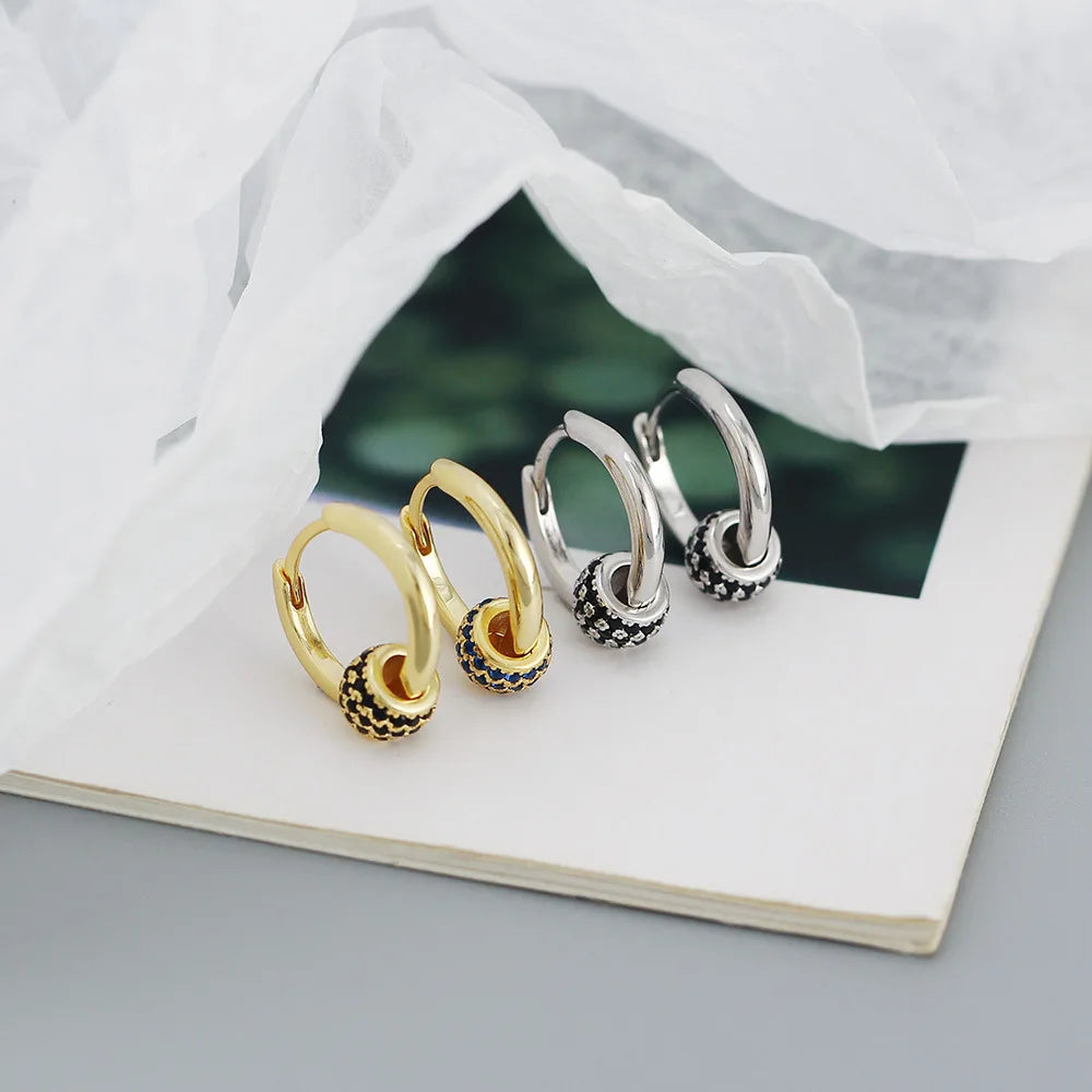 925 Sterling Silver Earring Zircon Sun Flower Ear Ring Geometric Style Water Drop Ear Bone Cute Temperament Woman Girl Ear Jewel