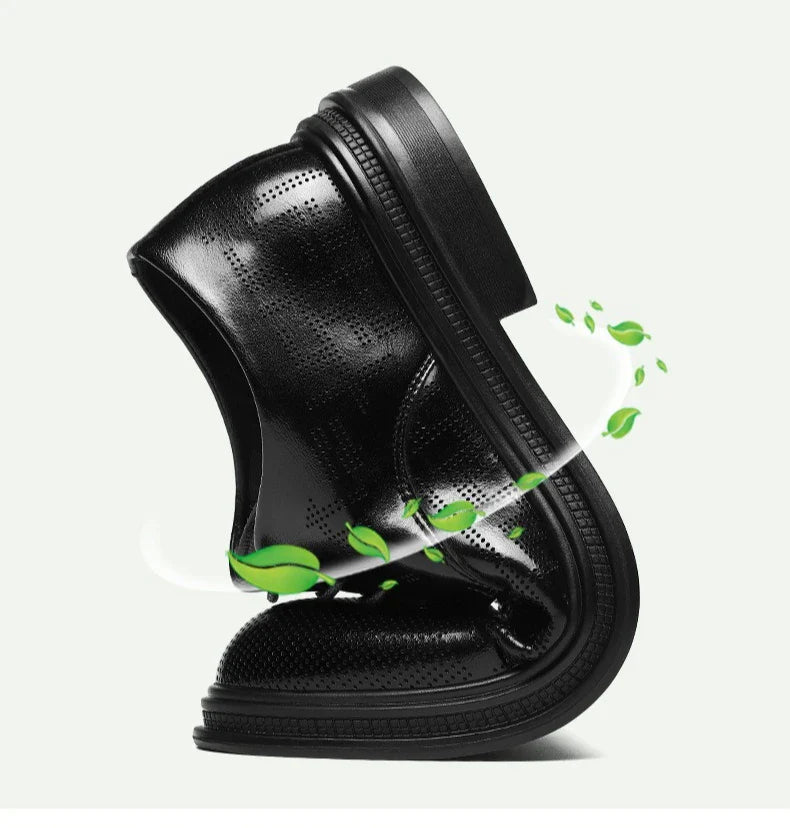 Spring Summer Increase Leather Shoes for Man Lace Designer Business Casual Shoes Male Fashion British Style Dress Shoe Man