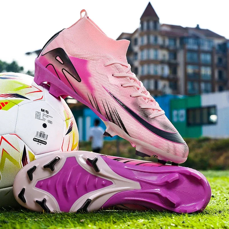 New Men Football Boots Training Shoes FG Ultralight Soccer Shoes Outdoor Drop Shipping Soccer Cleats Non-Slip Long Spikes