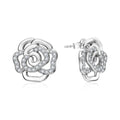New Diamond Moissanite Stud Earrings for Women S925 Silver 18k Gold Plated Orginal Flower Wedding Jewelry Travel Gift