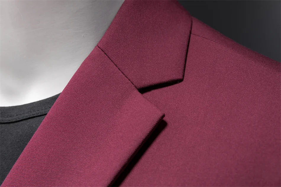15-color boutique fashion suit 6XL men's slim groom wedding suit jacket business office suit casual solid color suit jacket