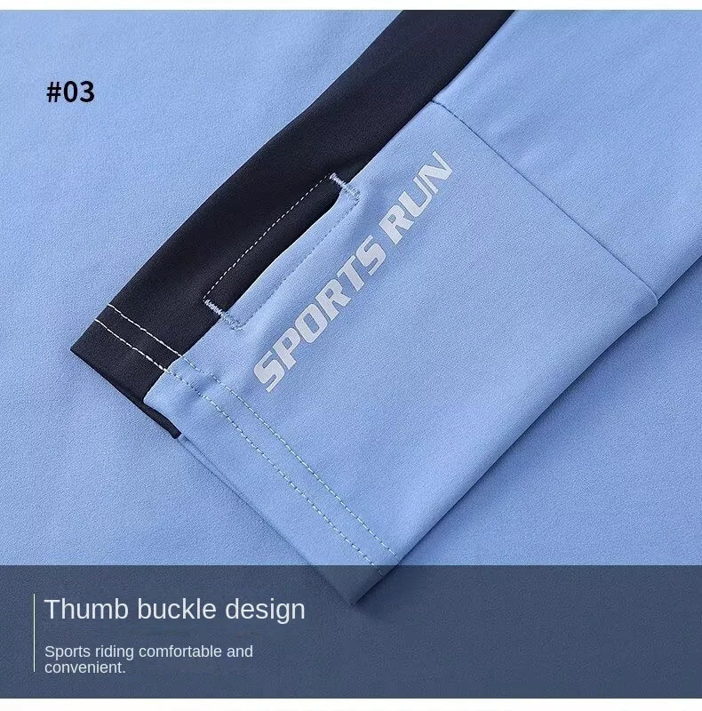 Sports quick drying long sleeved men's 2025 autumn and winter warm running T-shirt with half zipper top for outdoor cycling trai