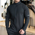 Men's Sports Fitness Casual Tops Long Sleeve Stand Up Collar Solid Colour Jacket Jogging Workout Sweatshirt with Zip Long Sleeve