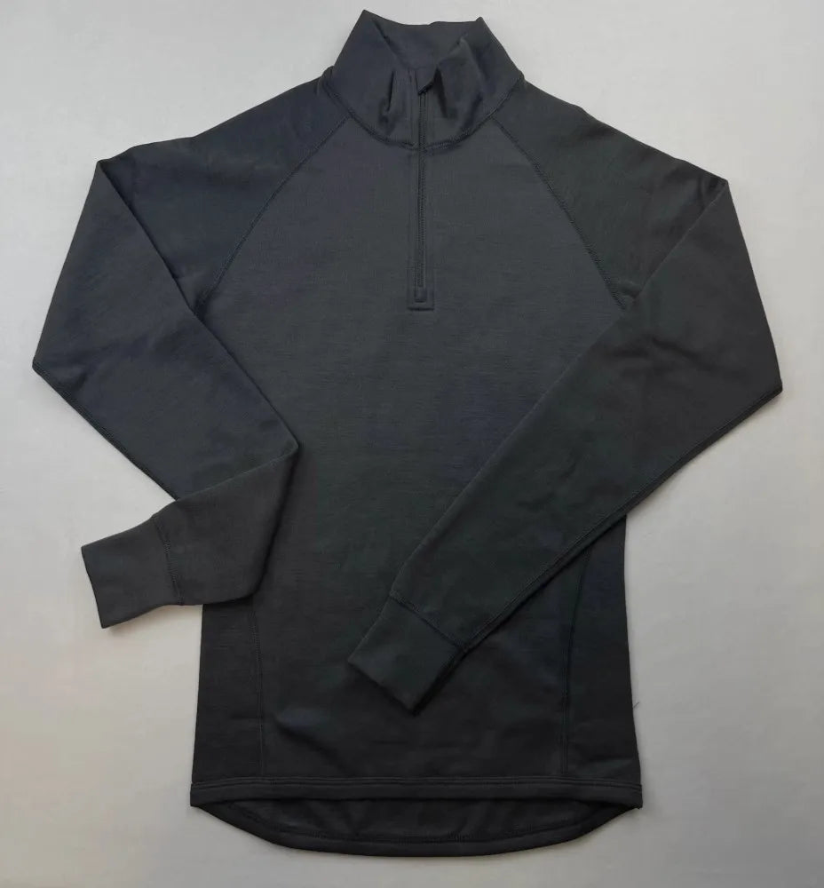 100% Merino wool Men's Base Layer Top 1/2 Zip Thermal long sleeve T shirts 210GSM Hiking Breathable Wicking Moisture