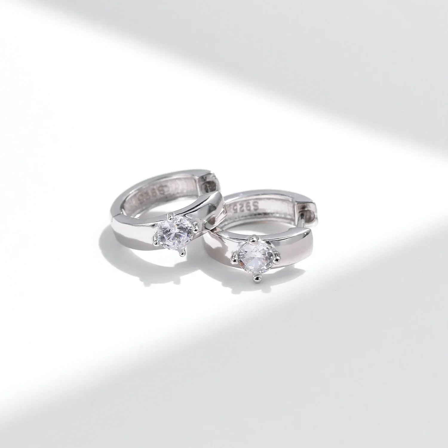 Round Moissanite Ear Buckles Lab Diamond 925 Sterling Silver Engagement & Wedding Hoop Earrings for Women Jewelry Gifts