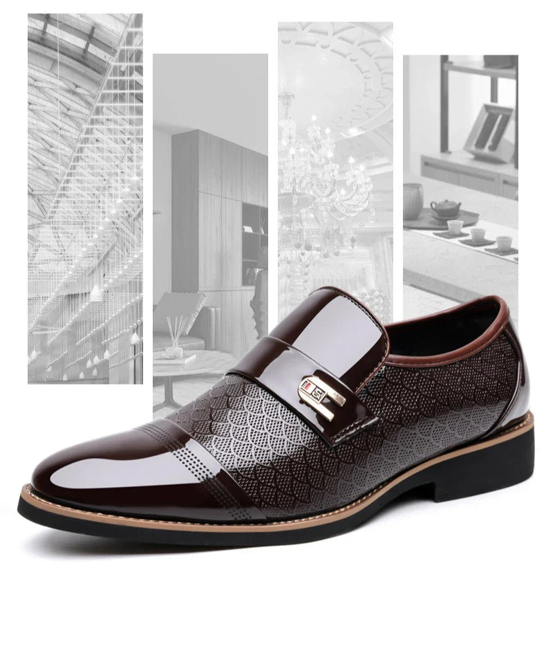 New Designer Patent Leather Wedding Shoes for Men Solid Color Business Casual Shoes Male Spring Autumn Fashion Dress Shoes Man