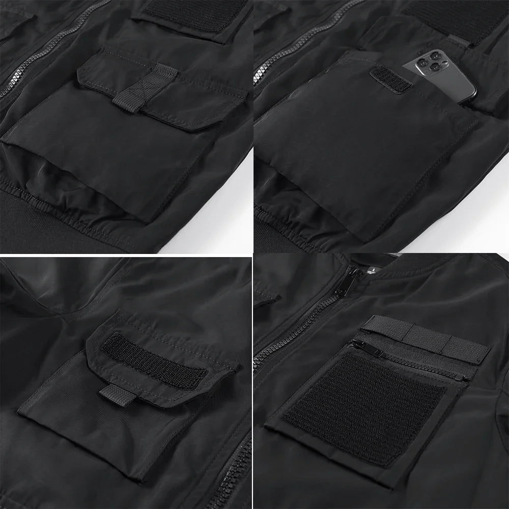 Spring And Autumn New Men's Jacket Solid Color Multi-Pocket Zipper Jacket Fashion Simple Casual Versatile Mening's Clothing