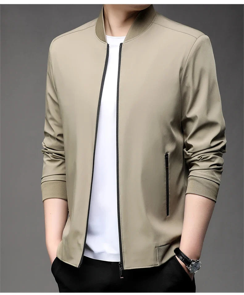Men's High-Quality Fashion Spring Baseball Collar Business Casual Jacket Handsome Youth Coat Dad Jacket M-5XL