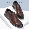 British Style Shoes PU Leather Business Formal Lace Up Oxfords Footwear Loafers Breathable Comfort Wedding Shoes