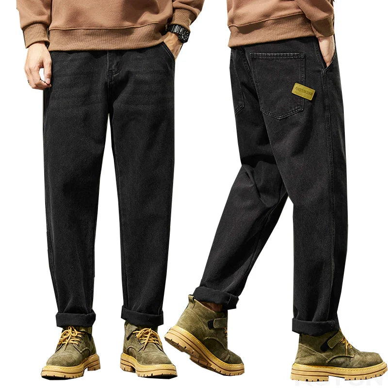 Black Jeans Men Harem Pants Loose Fit Denim Trousers Baggy Pants Mens Desinger Clothing Oversized 42 Cowboys 2024 New Kpop