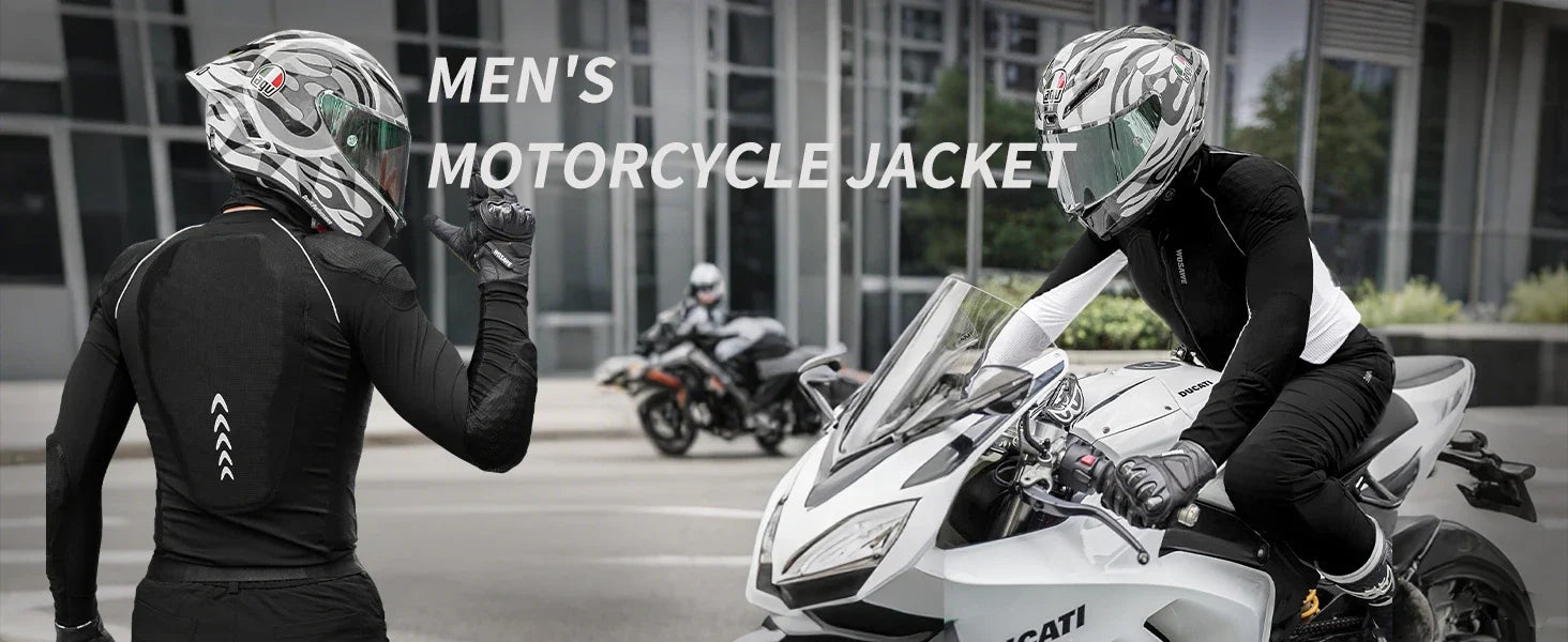 Men Motorcycle Riding Jacket Summer Motocross Motorbike Racing Outdoor Sports Jacket with Shoulder Elbow Back Gear