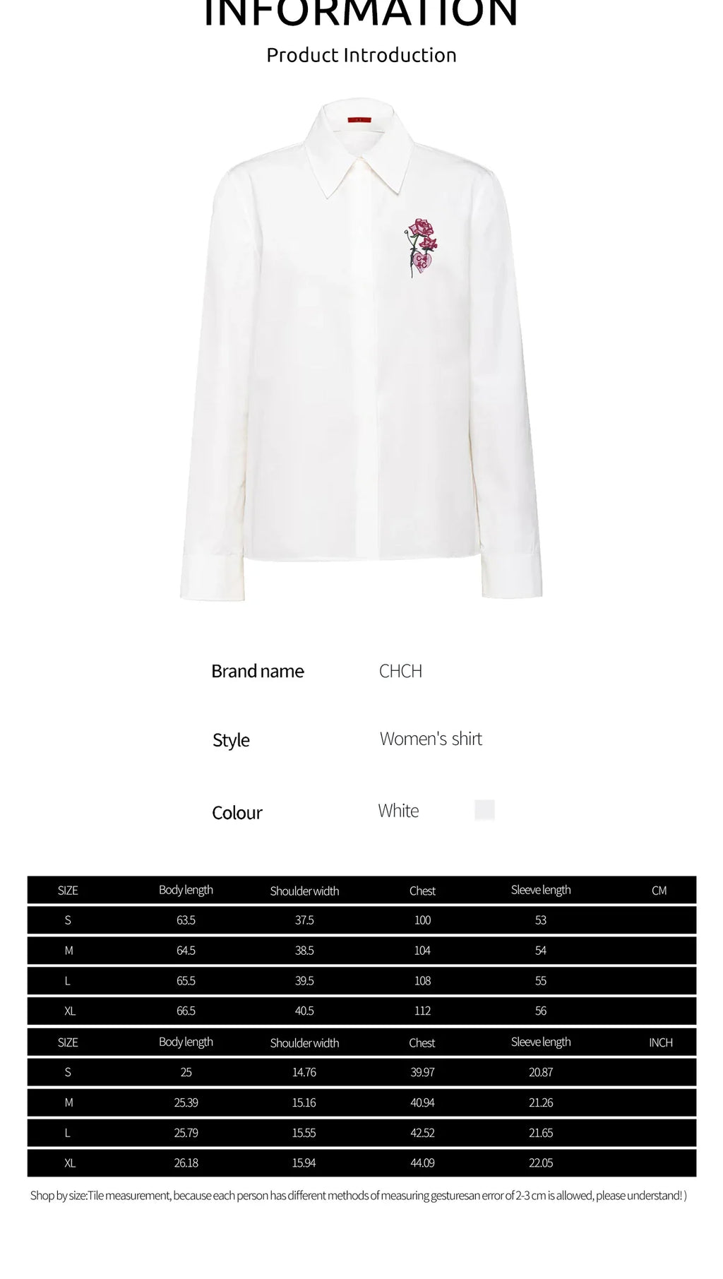 Women's Temperament Embroidery Lapel Tops single-breasted Commuter Long Sleeve Shirt Summer Casual Tops