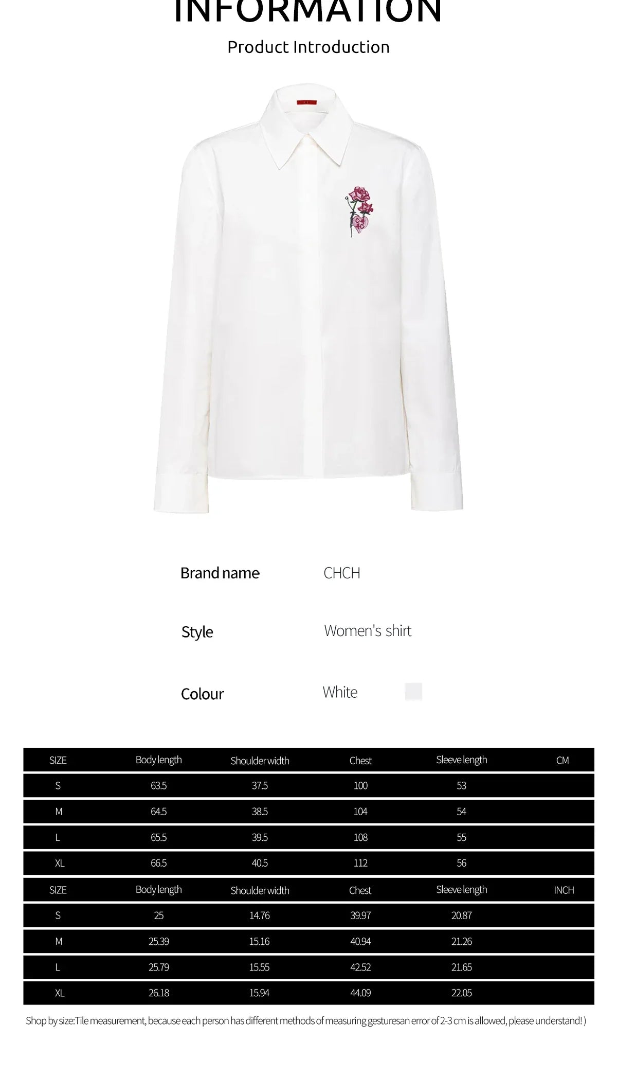 Women's Temperament Embroidery Lapel Tops single-breasted Commuter Long Sleeve Shirt Summer Casual Tops