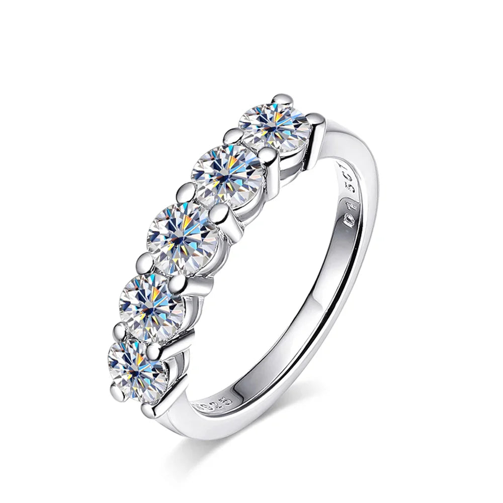 D Color 4mm Moissanite Diamond Rings for Women Classic Match Wedding Eternity Band with GRA s925 Sterling Silver Ring