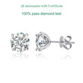 Each 0.2-2CT Certified Moissanite Stud Earrings for Women 4 Claw Sparkling Wedding Party Jewelry Sterling Silver S925