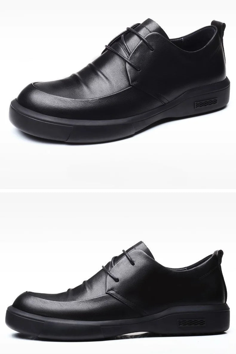 Social Shoe Male Spring Autumn Men's Formal Shoes Casual Business Cowhide 2025 Trend Black Official Cheap Clearance Footwear New