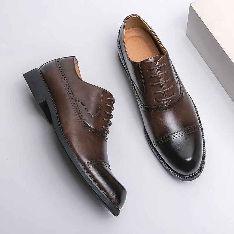 Men's Casual Business Shoes – Breathable Leather Office Footwear, EU Sizes 40–48