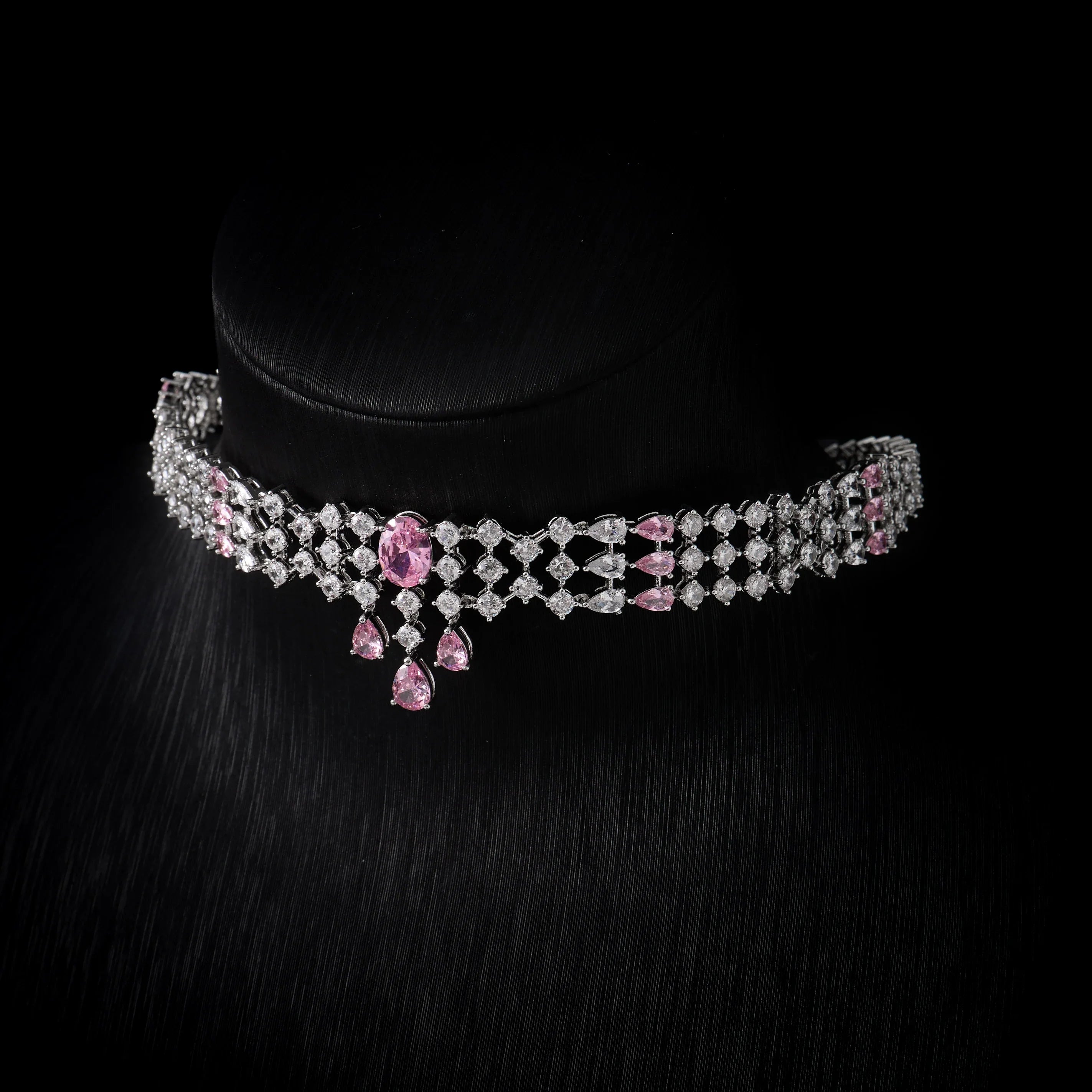 Choker Necklace Sets for Women Cubic Zirconia Bridal Jewellery Set Dubai Saudi Party Engagement Accessory